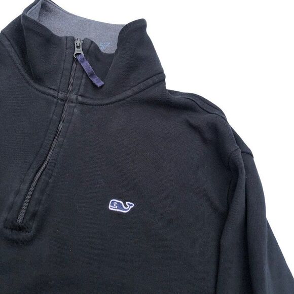RARE Vineyard Vines Sweater Half Zip Black XS - Picture 6 of 9